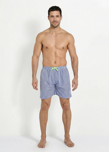 Short de bain à rayures fines Raye Marine