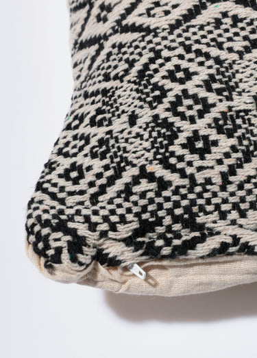 Housse de coussin tissée 40x40cm, Kilim Beige/Noir