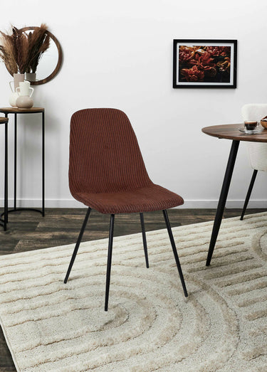 Chaises velours cotelé et pieds métal 1V Terra
