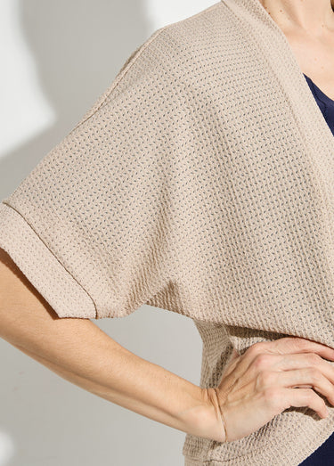 Gilet boléro en maille gaufrée Beige