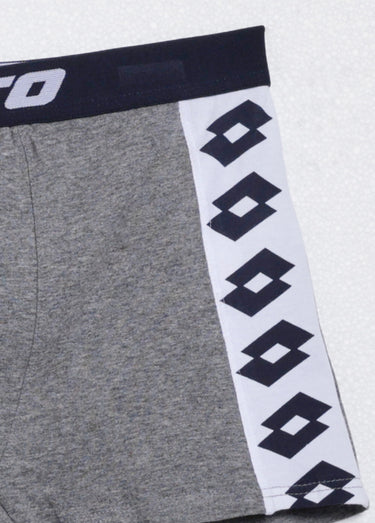 Boxer coton avec bandes logo Gris