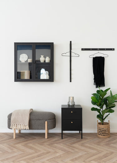 Banc de rangement avec pieds bois de pin Marron