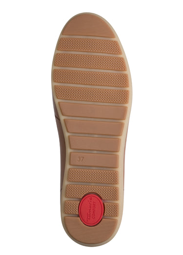 Mocassins confort cuir semelle compensée Cognac