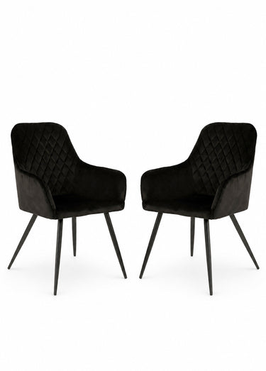 Fauteuils de salle à manger velours 4N Noir