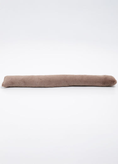 Boudin bas de porte en fausse fourrure Marron