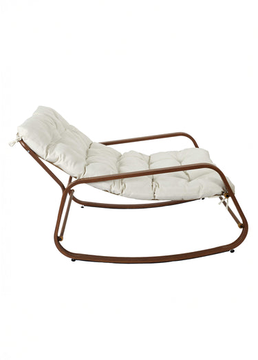 Fauteuil bascule clair coussin rembourré Blanc