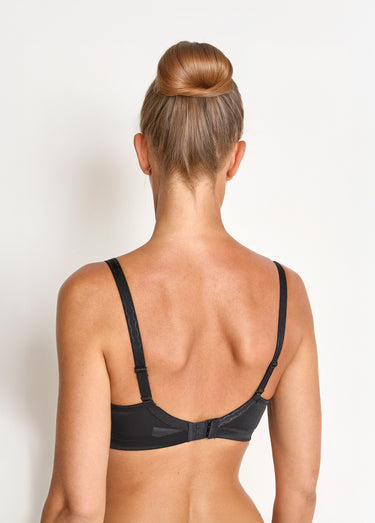 Soutien-gorge sans armatures tulle brodé Noir