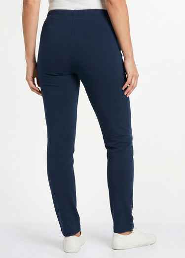 Legging coton stretch taille élastiquée Marine