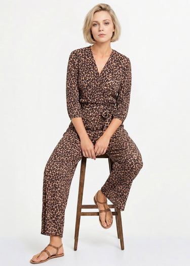 Combinaison plissée imprimé léopard Imprime Leopard