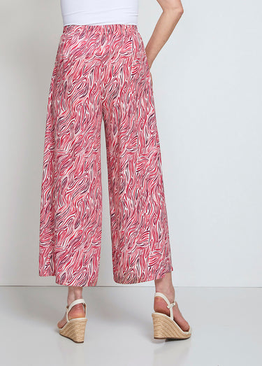 Jupe-pantalon taille élastiquée ample Imprime Framboise