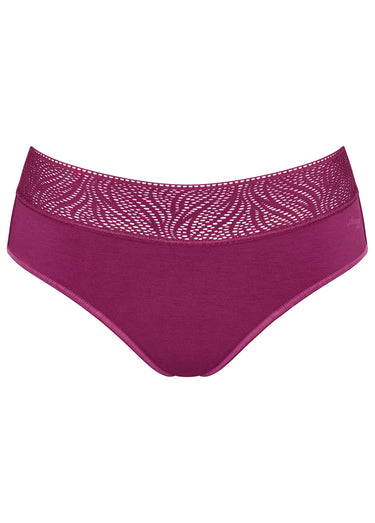 Culotte anti-fuites, ceinture dentelle Prune