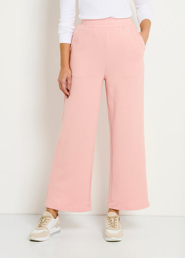 Pantalon large confort maille polo Rose Nude