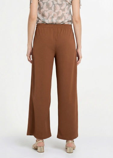 Pantalon maille avec galon à la taille Camel