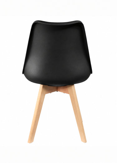Set 4 Chaises assise coque et pieds bois Noir