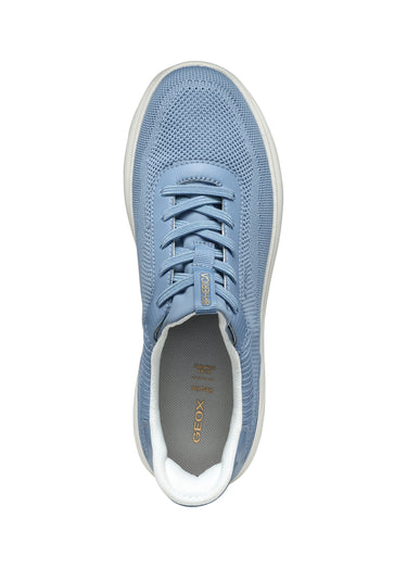 Baskets en mesh avec semelle compensée Bleu