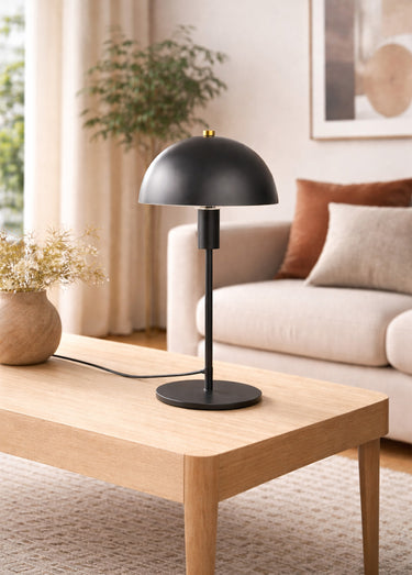 Lampe à poser en métal, style épuré Noir