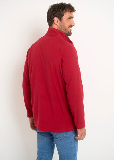Veste polaire chaude avec col montant Rouge