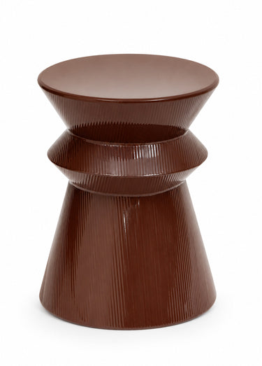 Table d'appoint acier forme totem MAYA Chocolat