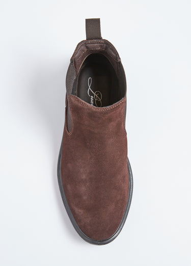 Boots Chelsea pour homme en cuir velours Marron