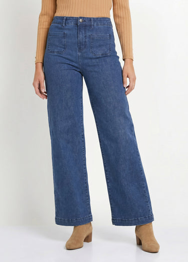 Jean large denim stretch Bleu Stone