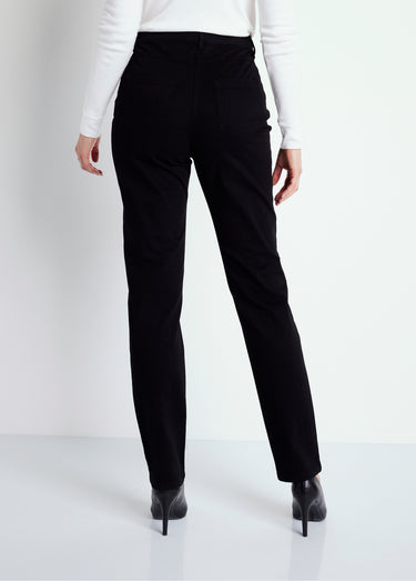 Pantalon droit 5 poches coton stretch Noir