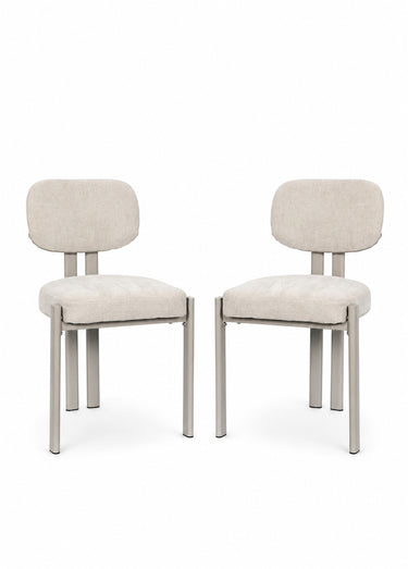 Set de 2 Chaises design chenille EMILIA Beige