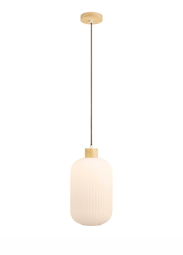 Suspension lumineuse allongée verre ARGALO Blanc