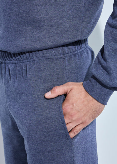 Pantalon jogging molleton bas et taille élastiqués Bleu Grise