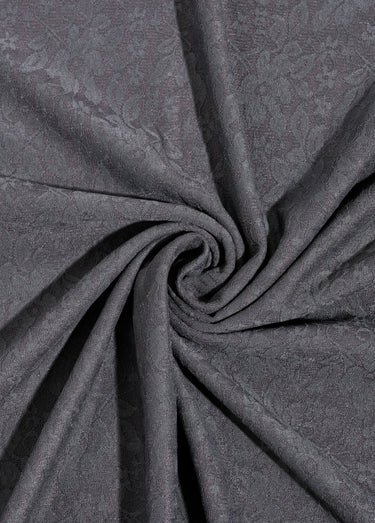 Coupon tissu habillement, jersey dentelle Anthracite