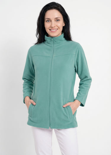 Veste zippée polaire, manches longues Vert Menthe