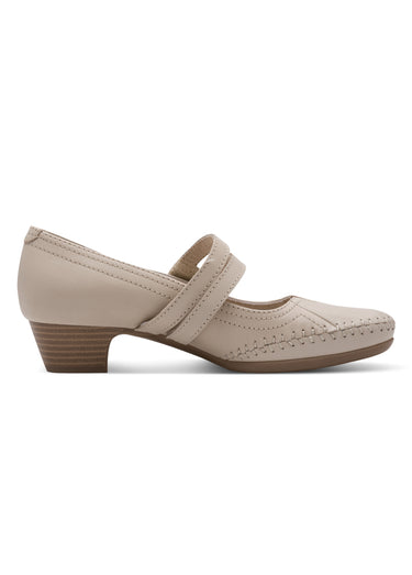 Escarpins confort en cuir façon babies Beige