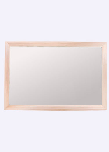Grand miroir rectangulaire en rotin Naturel