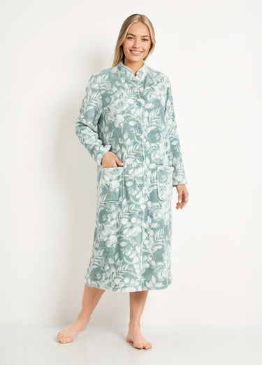 Peignoir polaire imprimé longueur 115cm Imprime Vert
