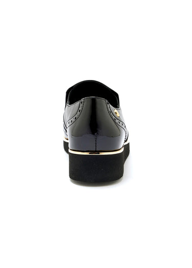 Moccassins vernis compensés Noir