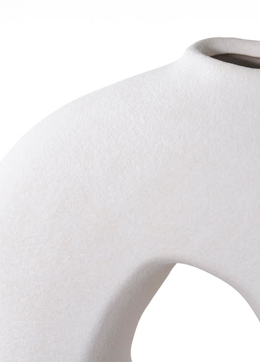 Vase design céramique, forme organique Blanc