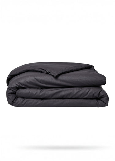Housse de couette coton uni Fusain