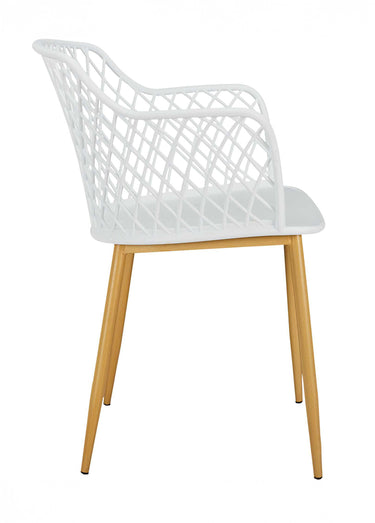 Fauteuils outdoor dossier ajouré losange Blanc