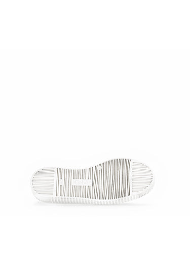 Baskets cuir avec lacets et zip, clair Blanc