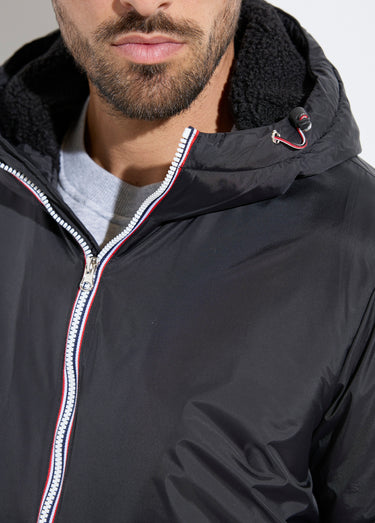 Parka courte chaude fourrée déperlante Noir
