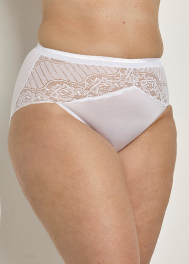 Culottes hautes couvrantes en dentelle Blanc Lot2