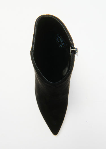 Boots velours talon bijou bout pointu Noir