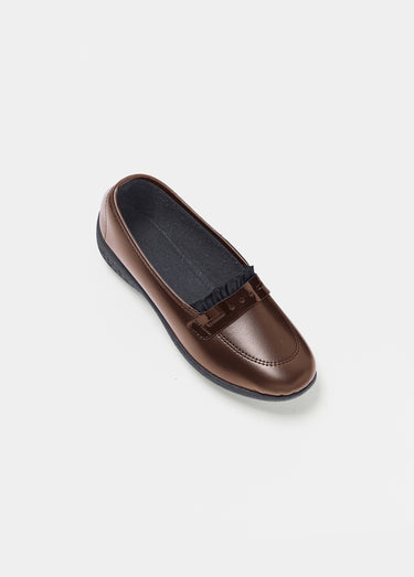 Mocassins cuir, intérieur polaire chaud Marron