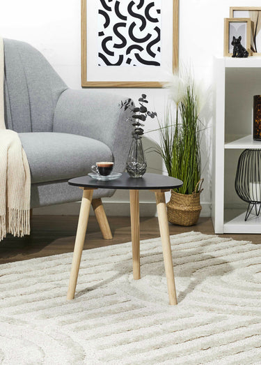 Petite table d'appoint forme galet foncé Noir / Marron
