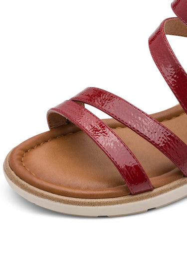Sandales compensées avec jeux de brides Rouge
