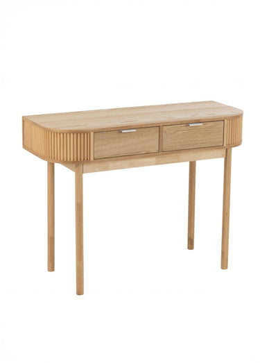 Console arrondie en pin clair rainuré Naturel