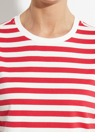 T-shirt marinière en coton stretch Rouge/Blanc