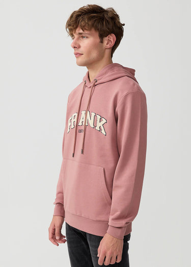 Sweat shirt à capuche, logo bouclette Rose