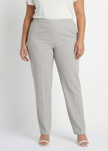 Pantalon droit taille semi-élastiquée Argent