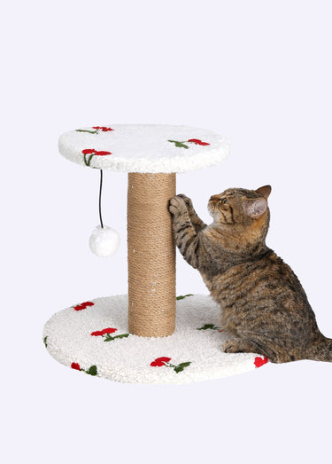 Arbre à chat motif fantaisie + balle Cerise