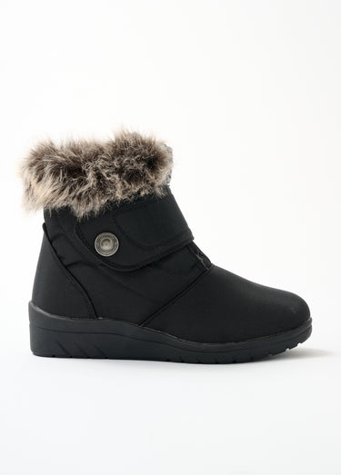 Boots scratchées chaudes largeur confort Noir